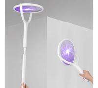 Feloyal Racchetta Zanzare Elettrica, 3500V Scacciamosche con Testa Rotante e Estensione Telescopica, Antizanzare Lampada Ricaricabile da 1200 mAh con Base per Interni ed Esterni