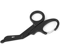 Feloyal Tijeras Médicas, EMT Doblado 7.7 Inch Acero Inoxidable Chapado Titanio Mate de Tijeras de Vendaje o Gasa para Médico o Enfermera, Sala de Emergencias o Campamento Al Aire Libre (Negro)