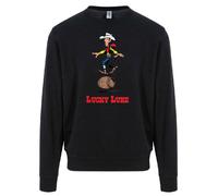 Felpa 100% cotone Lucky Luke, bilanciata su una botte (Nero) - S