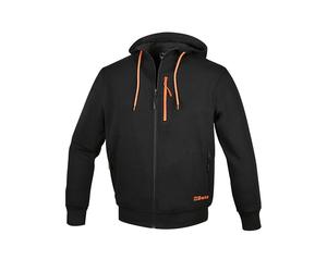 FELPA 280 GR. TG.M ZIP LUNGA CON CAPPUCCIO NERA 7665N/M