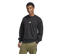 Felpa girocollo Pullover UOMO Adidas Nero Essentials Feelcozy Fleece cotone