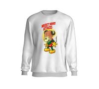 Felpa a Girocollo Mickey Mouse Mars Attack Funny Uomo Donna Bambino Ragazzi