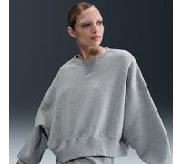 Nike - Felpa corta oversize grigia e bianco sail con logo piccolo Nike-Grigio XL