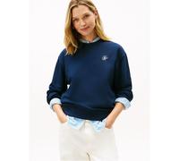 Tommy Hilfiger Script Reg Terry Sweatshirt Bianco,Blu M Donna