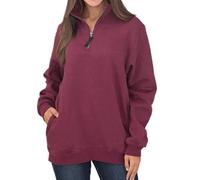 Felpa a maniche lunghe da donna Pullover con cerniera a quarti Top a tunica per donna Felpa con zip Pullover a maniche lunghe Felpe con cerniera Felpa casual da donna Top a maniche lunghe Pullover