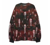 Felpa a maniche lunghe da uomo costumi di Halloween per adulti pullover spaventosi horror felpe stampate in 3D senza cappuccio maglione girocollo a tema festival maglioni orribile mostro umanoide