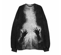 Felpa a maniche lunghe da uomo costumi di Halloween per adulti pullover spaventosi horror felpe stampate in 3D senza cappuccio maglione girocollo a tema festival maglioni orribile mostro umanoide