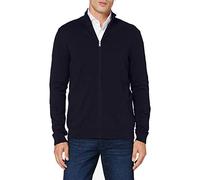 Felpa a Maniche Lunghe da Uomo Selected Basic | Cardigan in Cotone Tinta Unita | SLHBERG Zip, Blu (Navy Blazer/Melange), S