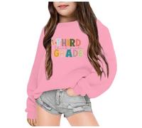 Felpa a Maniche Lunghe per Ragazza,Felpa Invernale Bambini Pullover Senza Cappuccio Cappotto Homewear Solid Color/Print Comfort e Calore alla Bambine Ragazze 4-15 Anni