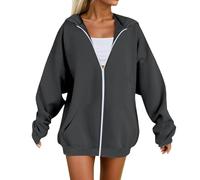 Felpa A Maniche Lunghe Sweatshirt Vintage Cappuccio Felpe Elegante Zippe Carino Stampa Top Camicetta con Tasche per Autunno E Inverno