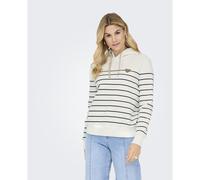Felpa a righe con cappuccio Bianco M A righe