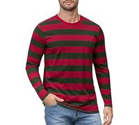 Felpa a righe da uomo a maniche lunghe girocollo felpe slim fit casual pullover classico strisce maglione palestra blocchi di colore pullover da lavoro elegante leggero abbigliamento sportivo