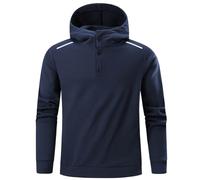 Felpa a righe riflettenti da uomo Felpe da uomo taglia grande con cappuccio da uomo con cappuccio con cappuccio antivento minimalistico casual sicurezza all'aperto, Blu scuro, L
