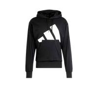adidas Uomo Essentials Big Logo French Terry Hoodie Sweatshirt, Black/White, XXL