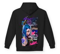 Felpa Arcane Jinx - League of Legends | Felpa con Cappuccio Unisex Nera | Made in Italy per Appassionati di Videogiochi e Anime | (IT, Testo, S, Regular, Regular, Nera)
