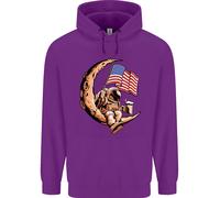 Felpa Astronauta Spaziale Con Bandiera Degli Stati Uniti D'America Beer Uomo