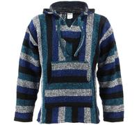 Felpa Baja Messicana Hoody Jerga Drug Rug Jumper Siesta Surf Hippy Baha Blu Cool