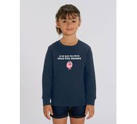 Felpa Bambina - IO NON SONO PICCOLA VOI SIETE. Colore Blu Marino.