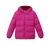 Felpa Bambini Maglione Bambino Bambino Ragazzi Inverno Giacca Calda Capispalla Solidi Cappotti Con Piumone Outwear, rosa intenso, 5-6 Anni