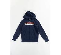Felpa Bambino Champion in Cotone Cappuccio Garzata Full Zip 305976 BLI Blu