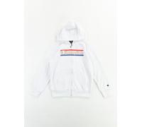 Felpa Bambino Champion in Cotone Cappuccio Garzata Full Zip 305976 WHT Bianco