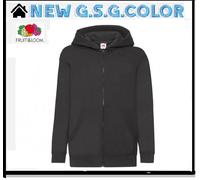 Felpa bambino ragazzo con cappuccio e cerniera Classic taglia da 5 a 15 anni