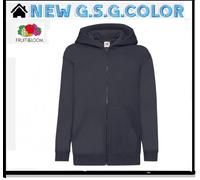 Felpa bambino ragazzo con cappuccio e cerniera Classic taglia da 5 a 15 anni