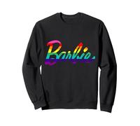 Felpa Barbie, Ufficiale, Logo, Multicolori Felpa, Unisex per Adulti, Nero, L