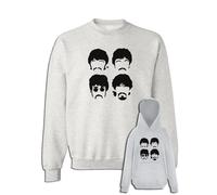 Felpa beatles volti grigia musica rock band con e senza cappuccio idea regalo