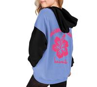 Felpa Bimbo 1 Anno - con Cappuccio per Oversize A Maniche Lunghe Tinta Unita Basic Pullover Tops con Tasca (Blue 5-6 Years)