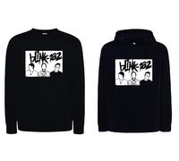 Felpa Blink Mark Tom e Travis band punk rock Nera girocollo e con cappuccio