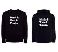 Felpa Blink Mark Tom e Travis nomi band punk Nera girocollo e con cappuccio