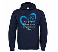 Felpa Blu Calcio Napoli Coro Un Giorno all'improvviso Cuore