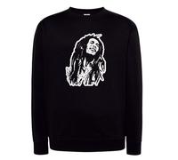 Felpa BOB MARLEY cantante reggae legend rasta king girocollo o cappuccio nera