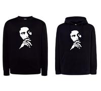 Felpa BOB MARLEY reggae legend rasta king faccia con e senza cappuccio nera