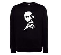 Felpa BOB MARLEY reggae legend rasta king faccia con e senza cappuccio nera