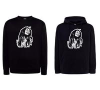Felpa BOB MARLEY reggae legend rasta king girocollo o cappuccio nera