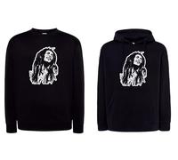 Felpa BOB MARLEY reggae legend rasta king girocollo o cappuccio nera
