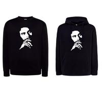 Felpa BOB MARLEY reggae legend rasta king volto con e senza cappuccio nera