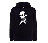 Felpa BOB MARLEY reggae legend rasta king volto con e senza cappuccio nera