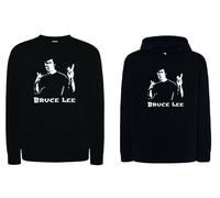 Felpa Bruce Lee Nera con Cappuccio o Girocollo arti marziali unisex Jeet Kune Do