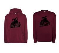 Felpa Bud e Terence Hill Old School Heroes granata Cappuccio o Girocollo