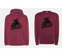 Felpa Bud e Terence Hill Old School Heroes granata Cappuccio o Girocollo