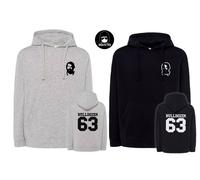 Felpa BUD nera o grigia bulldozer film cult legend con cappuccio 63