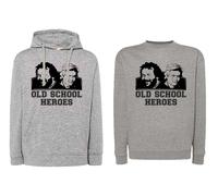 Felpa Bud Terence Hill Old school heroes grigia cappuccio e girocollo