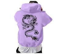 Felpa Buffa Maglione con Cappuccio a Maniche Lunghe con Stampa Digitale 3D per Il Tempo Libero alla Moda da Uomo Felpe da Nere (Purple, M)