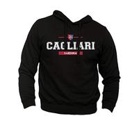 Felpa Cagliari Città Metropolitana Sardegna Arena Mori Saturnino Calcio (XL, Nero)
