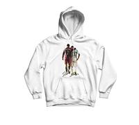 Felpa Calcio Cristiano 7 Campioni Bomber - Hoodie con Cappuccio e tascone Sport Giocatori dei Record Gol (Bianco, S)