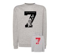 Felpa Cantona Eric 7 the king Manchester grigia cappuccio o girocollo le roi