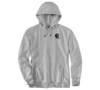Felpa Cappuccio Carhartt Force Logo Grigio Asfalto